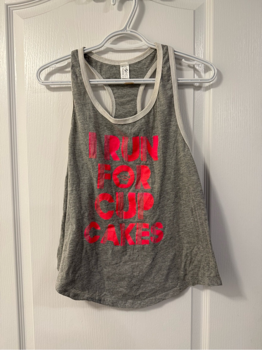 Women’s Graphic Tee Tank Top Small Grey Athleisure activewear gym workout run